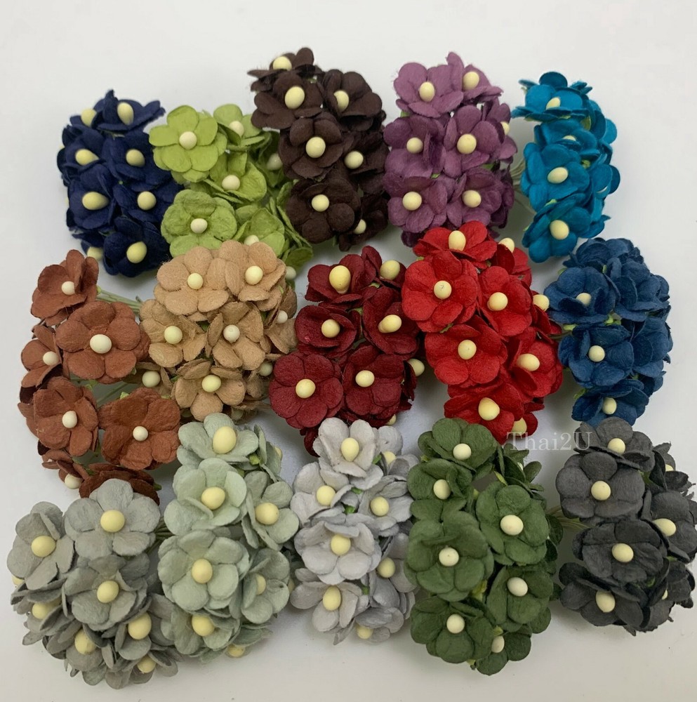 5/8″ or 1.5cm – 150 CottageMIXED 15 Colors Paper Flower Scrapbook (S10-MM/3)