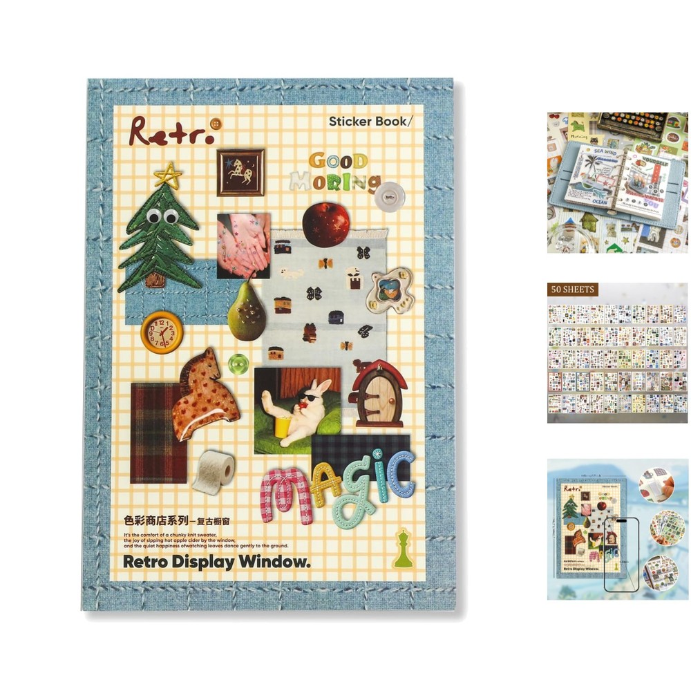 50 Sheets of Cute Vintage Stickers – Ideal for Scrapbooking & Gift Giving