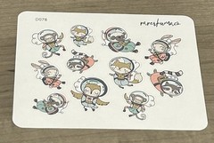 NEW Paper Kuma Co Space Critters Sticker Sheet PaperKumaCo Stickers