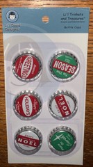Li’l Davis Designs Holiday Bottle Caps Seasons Greetings Noel Scrapbook Stickers