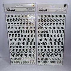 American Craft Thickers Sticko Alphabet Stickers Silver, Gold, Black Lot of 12