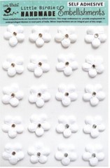 Embossed Jeweled Daisies – White, 20/pk – Little Birdie CR70270