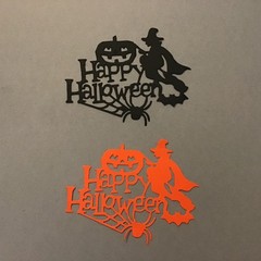 Happy Halloween Witch Pumpkin Bat Die Cut Embellishments 6 sets Scrapbooks Cards