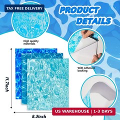 Warmtree 6 Pcs Ripple Water Sticker, Pearlescent Ripple Stream Sheet Self Adhesi