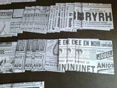 100pc Black & White Retro French Newspaper Ads 3 1/4 X 3 1/4 Scrapbook Papers