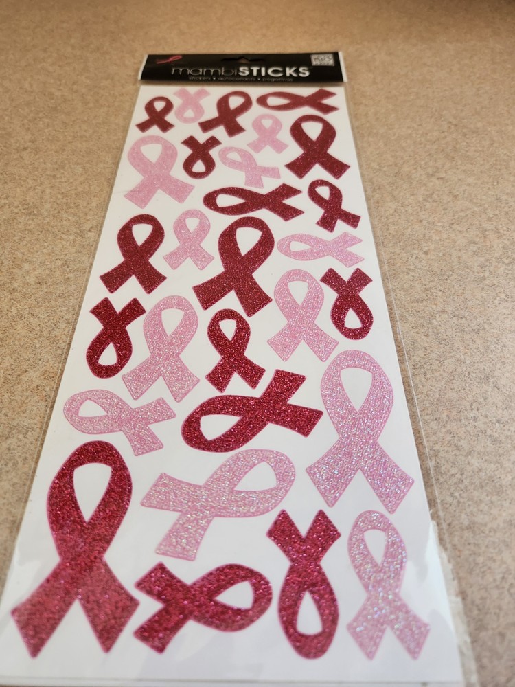 Me & My Big Ideas/Mambi Sticks~Breast Cancer Awareness Pink Ribbons Glittery