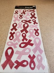 Me & My Big Ideas/Mambi Sticks~Breast Cancer Awareness Pink Ribbons Glittery