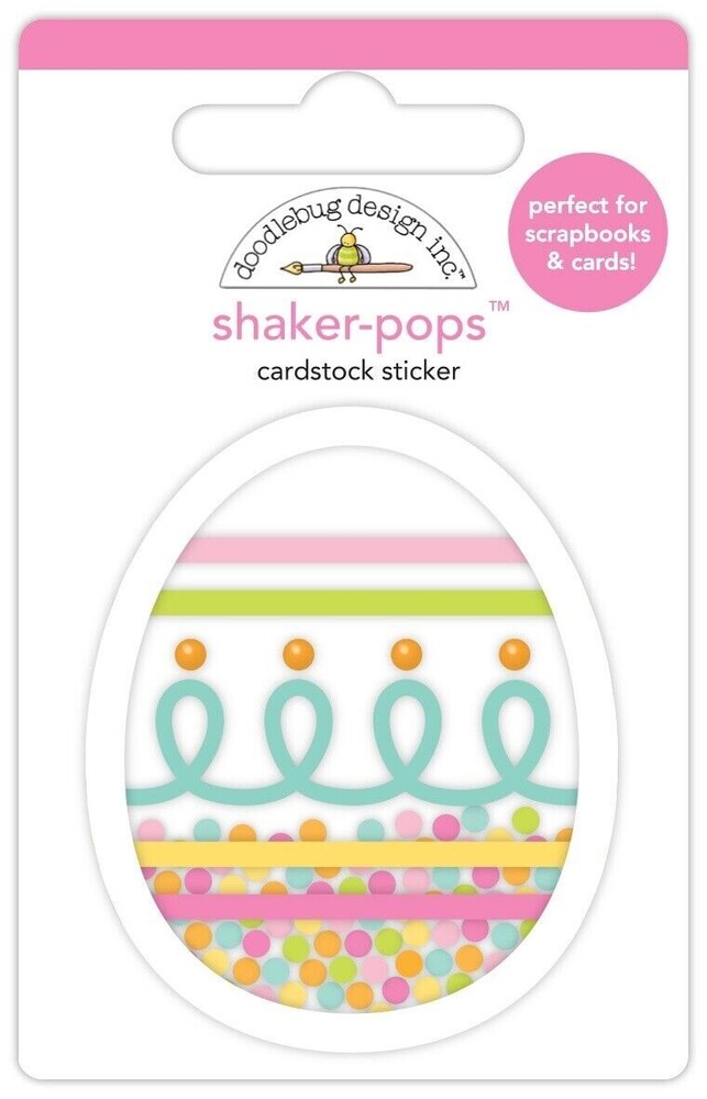 Doodlebug Stickers Shaker-Pop 3D Egg-stra Special Decorated Easter Egg Swirls