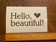 5 “Hello, Beautiful!” With Heart Stickers 3 1/4 X 5in