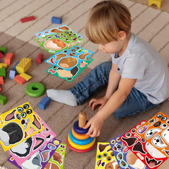 48 Sheets Dog Stickers,Make a Face Stickers for Kids, Make Your Own Dog Sticker,