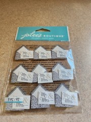 Jolees Boutique Mr & Mrs Envelope Repeat Dimensional stickers