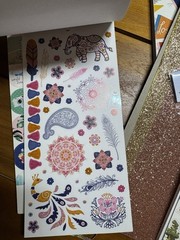 Set Of Paper Pad, Stickers And Glitter Paper Art Scrapbooking Design