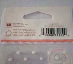 Martha Stewart EK Success Dimensional White Pearl + Clear Rhinestone Stickers
