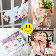 2000PCS Happy Face Stickers, 1 Inch, 10 Colors, Stickers for Kids Reward, Water