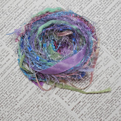 Fiber Yarn Sample Pack «Mermaid» 12 yds Craft Embellishments Slow Stitch Weaving