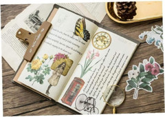 60Pcs/Set Vintage Washi Sticker Set Retro Flowers Sticker Decorative Stickers DI