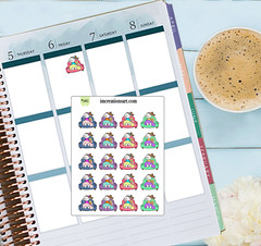 Movie Night Relax Entertainment Hand Drawn Planner Stickers Organizer Popcorn