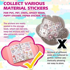 Reusable Sticker Album with Pockets, 100 Sheets, Blank Sticker Book with Twee…