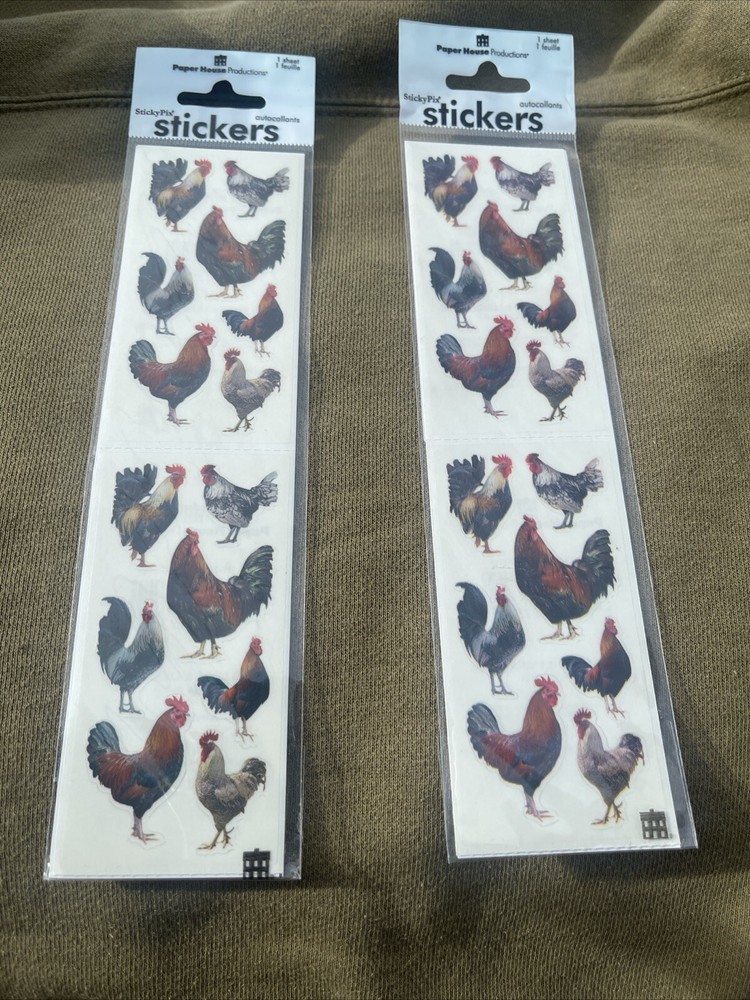 Roosters, scrapbook sticker, 3 sheets In Each Page Lots Of 2 Pages