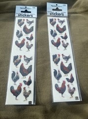Roosters, scrapbook sticker, 3 sheets In Each Page Lots Of 2 Pages