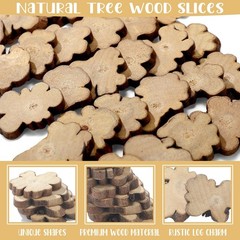 Gerrii 90 Pcs Irregular Wood Slices Log Slices for Centerpieces Small Unfinis…
