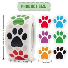 Animal Theme Adhesive Dog Footprint Sticker Assorted Size Home Decoration
