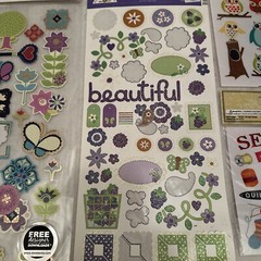 misc lot of 4 stickers, stickers for scap booking & arts and craft projects