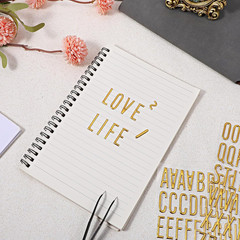 6 Sheets Gold Letter Stickers, Self-Adhesive Alphabet Stickers, Waterproof Foam