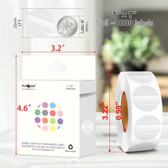 1 Inch round Clear Circle Dot Sticker, 1000Pcs Transparent Adhesive Label for En