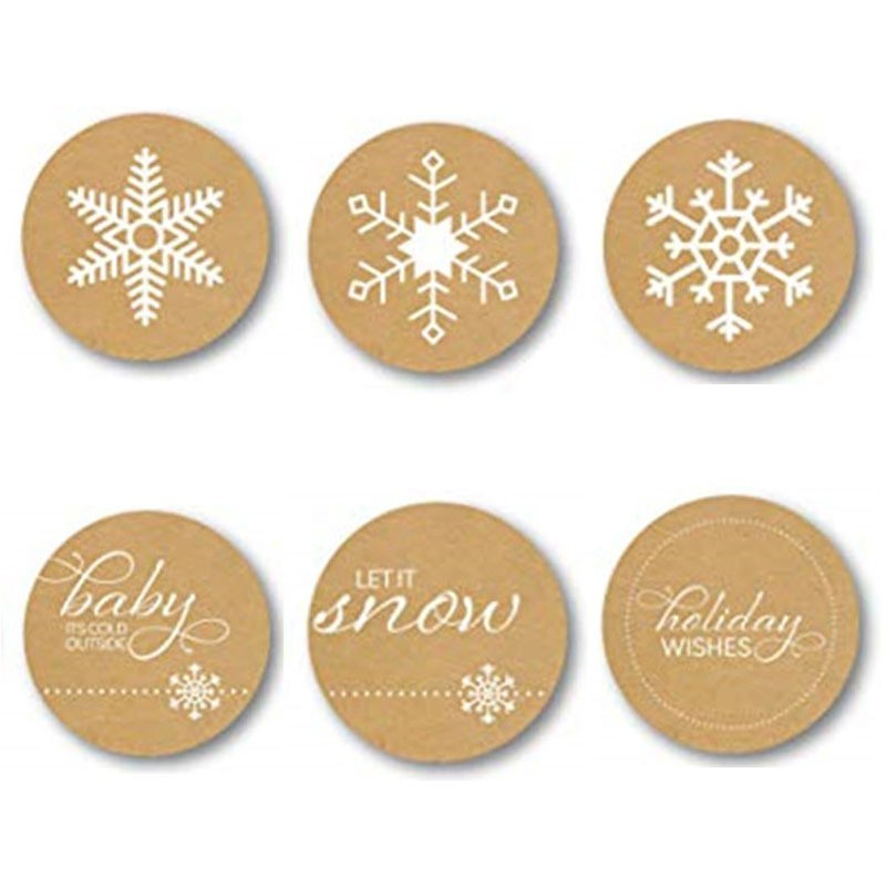 🎄 500 Christmas Holiday Stickers Roll 1″ Festive Labels for small business 🎁