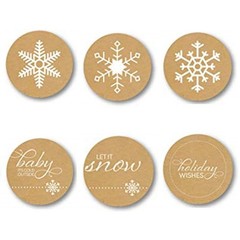 🎄 500 Christmas Holiday Stickers Roll 1″ Festive Labels for small business 🎁