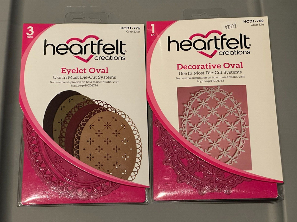 NEW Heartfelt Creations Decorative Oval HCD1-762 & Eyelet Ovals HCD1-776 Dies