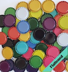 500 FLATTENED Colored Beer Bottle Caps Craft Crown Flat Colors Red Blue Pink