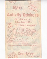 Rare Vtg 80s Maxi Activity Sticker Sheet Sandylion Christmas Stuff A Stocking