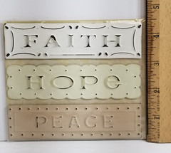 Pressed Petals Metal Stickers 5″ Inspirational Words Faith Hope Peace Crafts