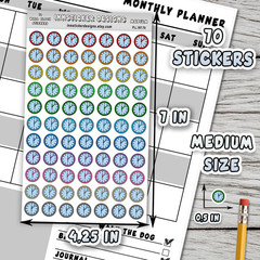 Clock Stickers, Mini Icon Reminder Planner stickers, Journals, Scrapbooks