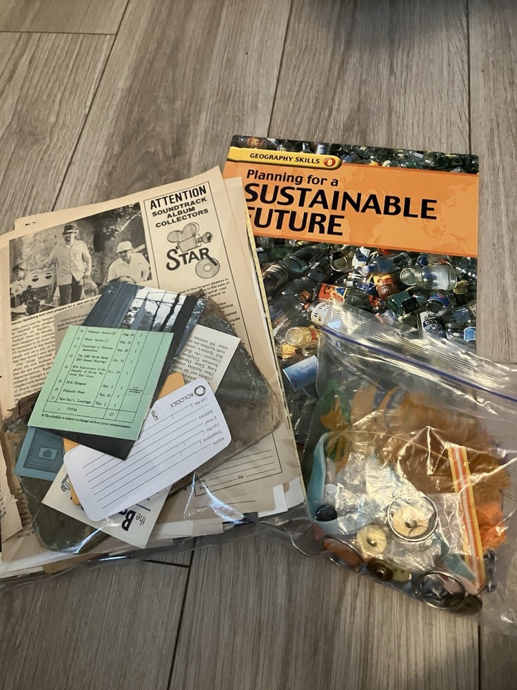 Junk Journal 1 Lb Mystery Box Sustainable partial Text Book Papers Ephemera