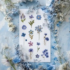 Pressed Flower Stickers(500 Pieces, 36 Sheets), Dried Flower Stickers Scrapbook