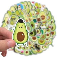 50Pcs Set Avocado Vegetable Fruit Green Stickers Laptop Skateboard Water Bottle