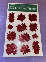 Vintage Eureka Gold Foil Trims Stickers, Still Sealed, Red Flowers.