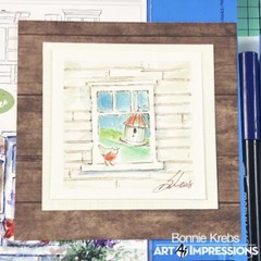 New ART IMPRESSIONS Rubber Stamp Cling Watercolor WINDOW SET free USA ship