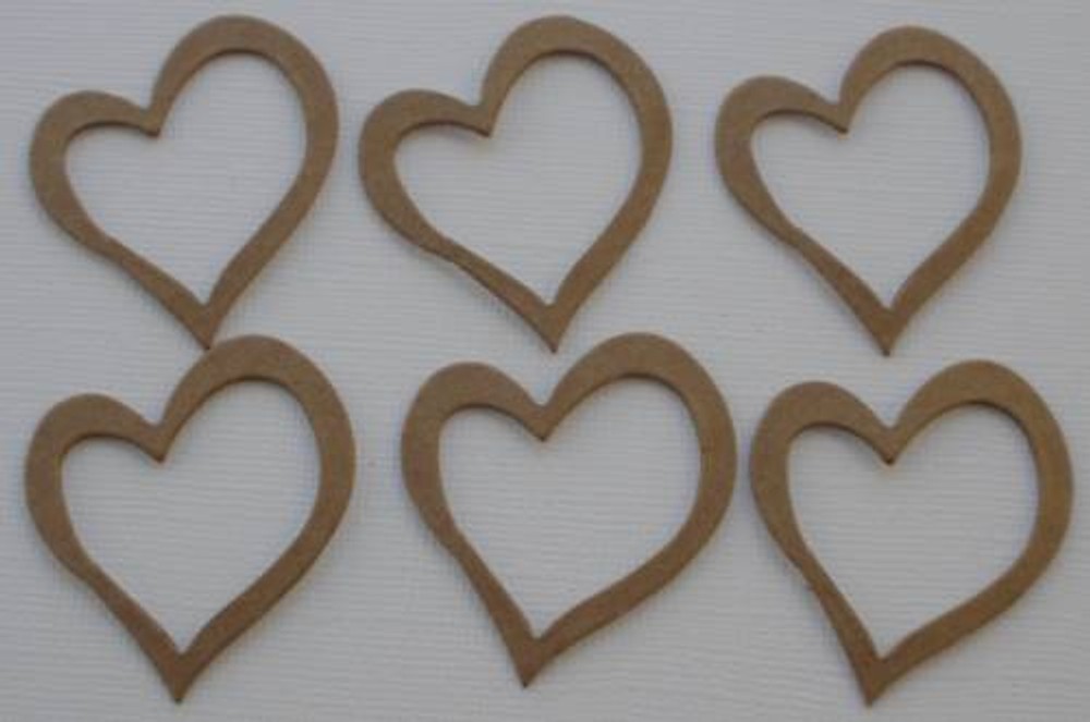 {12} MiNi DOUBLE LAYER HEART – Bare Chipboard Die Cuts – 1.5″