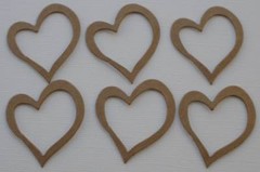 {12} MiNi DOUBLE LAYER HEART – Bare Chipboard Die Cuts – 1.5″