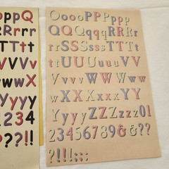 Lot 7 Sheets NON-ADHESIVE Alphabet Letters Numbers Pink Blue Pastel More Vintage