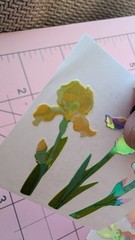 Vintage Sandylion Stickers Mother Of Pearl Iris Flowers 1 Module