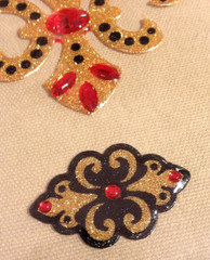 RECOLLECTIONS Epoxy Glitter Stickers FLEUR de LIS – 3 pcs