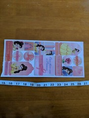 New Sandy Lion Disney Large 5″ x 12 Sticker Sheet Belle Beauty Princess VTG RARE
