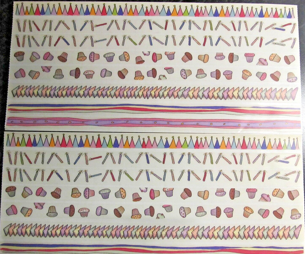 2 Tie Me to the Moon Stickers 12″ x 5″ – Birthday Borders Cupcakes Candles Party