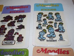 MOODIES PRISM STICKER SHEET 10 PC SET KENT TOYS 1983 VINTAGE NIP PRISMATIC