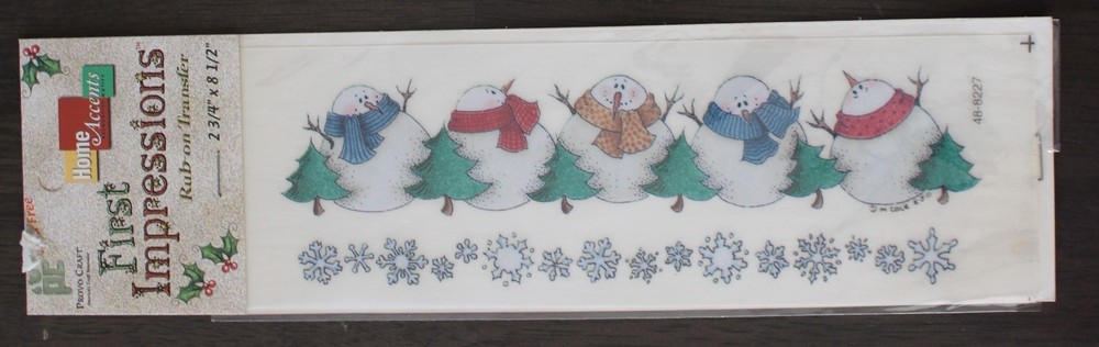 New Provo Craft scrapbooking rub-ons transfers Christmas snowman snowflakes